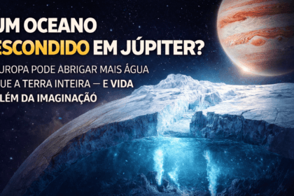 Existe um lugar no Sistema Solar onde o oceano não reflete a luz do Sol, onde não há ondas visíveis nem praias, e onde a água está escondida sob até 30 quilômetros de gelo. Esse lugar é Europa, uma das luas de Júpiter